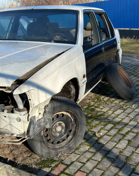 istock Car wreck after a traffic accident 2193059914