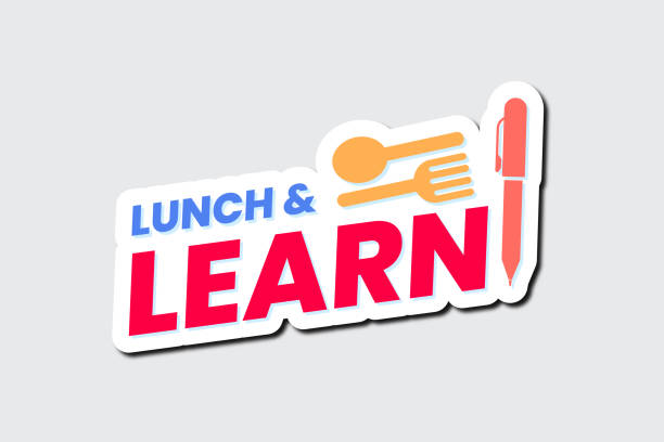 Lunch and Learn - Text, Icon Symbol, Stock Vector illustration