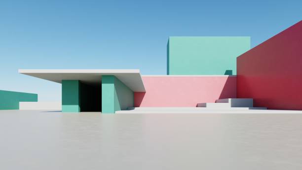 istock 3d illustration of abstract minimal architecture background, geometric architectural design, 3d rendering 2193060302