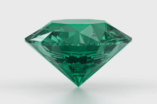 istock Green diamond with high quality on a white background 2193060683