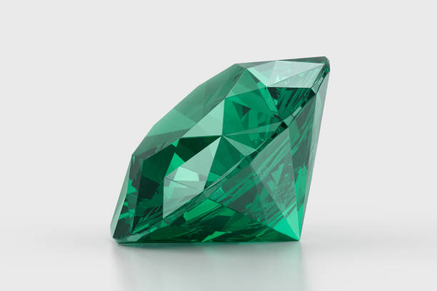 istock Green diamond with high quality on a white background 2193060684