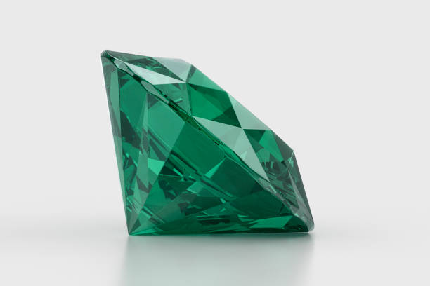 istock Green diamond with high quality on a white background 2193060698