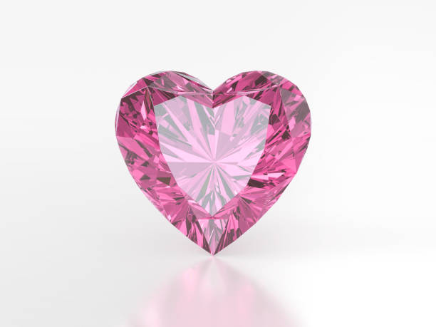 istock Pink heart shape diamond with high quality on a white background 2193060760