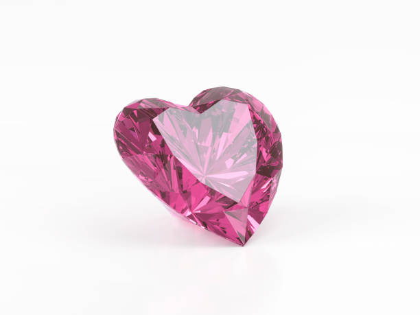 istock Pink heart shape diamond with high quality on a white background 2193060762