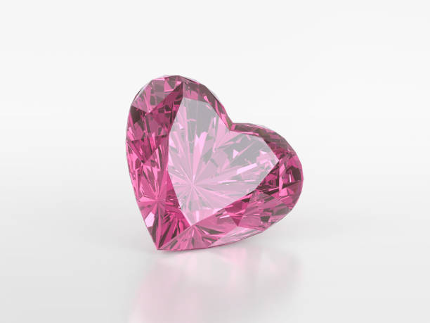 istock Pink heart shape diamond with high quality on a white background 2193060779