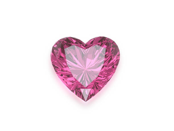 istock Pink heart shape diamond with high quality on a white background 2193060782
