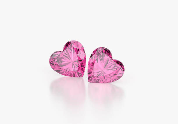 istock Pink heart shape diamond with high quality on a white background 2193060828