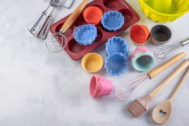 istock Assortment of kitchen utensils for baking and silicone baking forms 2193064926