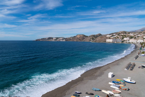 Almunecar beach Spain from Penones de San Cristobal Costa del Sol