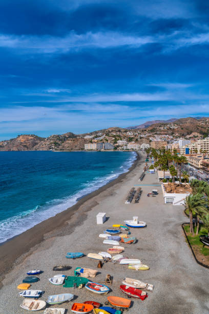 Almunecar beach Spain mirador view from Penones de San Cristobal Costa del Sol
