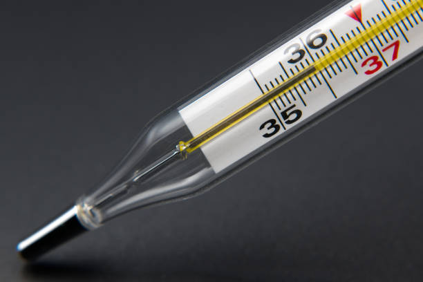 A closer scene on human hand digital thermometer to check body temperature in Malaysia.