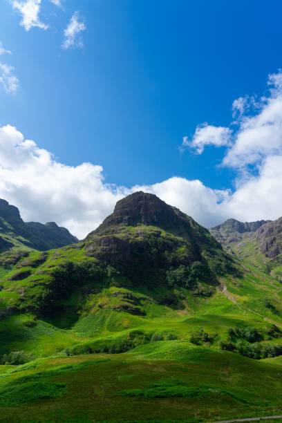 istock Lush green mountain under blue sky in Glencoe. 2193070490