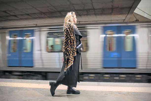 istock Fashionable woman in subway 2193073852