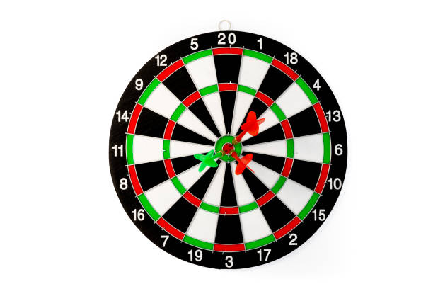 istock Dart board game isolated on a white background, Bullseye target 2193078964