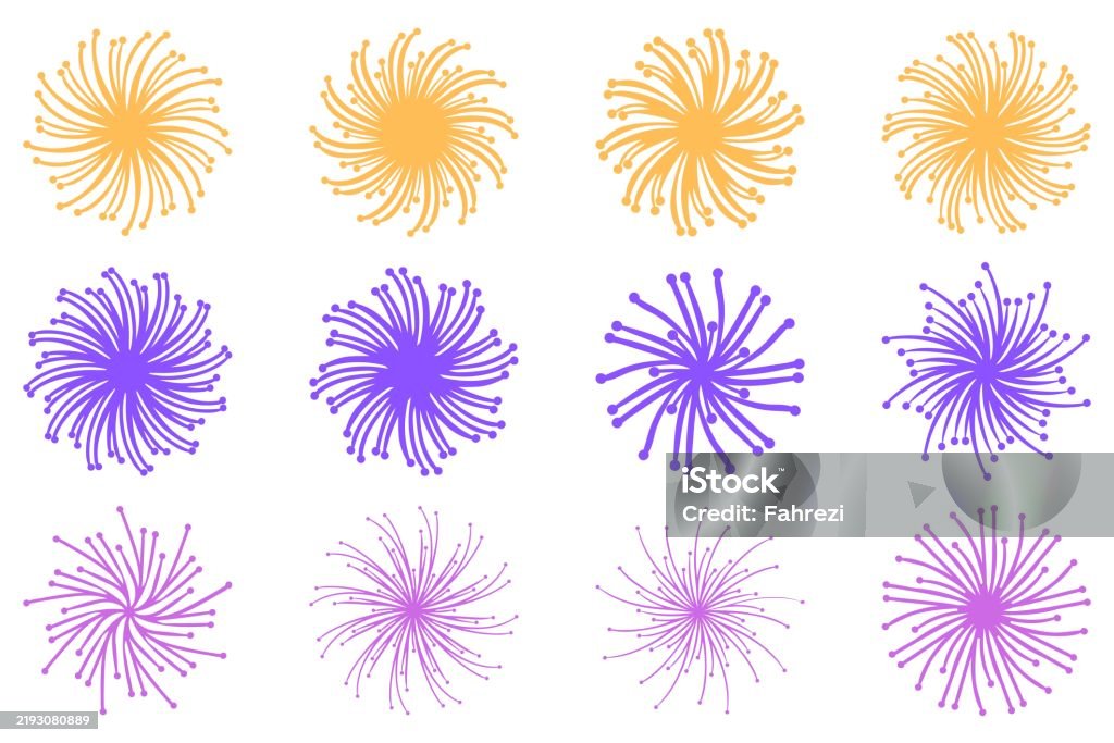 Very Simple Firework Simple Fireworks Illustration Design Set Stock Illustration - Download ...