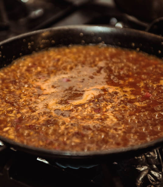 istock Classic Spanish rice and seafood paellas 2193084503
