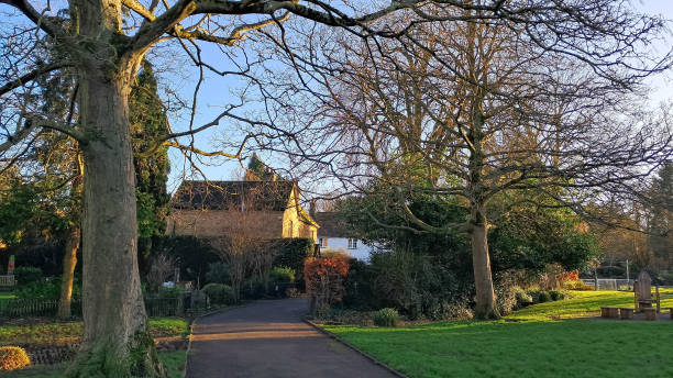 English countryside village with charming tiled rooftops
