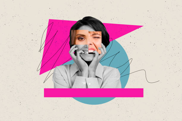 istock Abstract composite concept photo collage of suffering anxious woman with mental issues biting fingers isolated on drawing background 2193086394