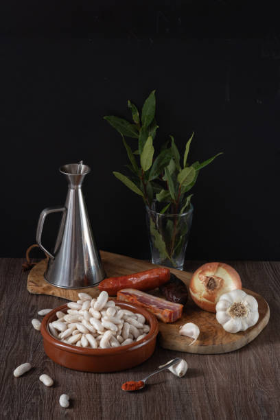 istock Ingredients for preparing asturian fabada on a wooden table 2193091914