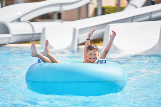 istock Boy having fun on water slides in Egypt Hurghada 2193093148