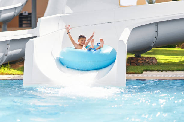 istock Boy having fun on water slides in Egypt Hurghada 2193093267