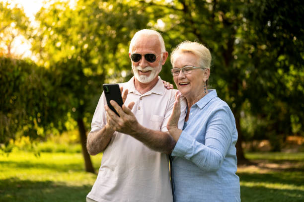 istock Senior couple on a video call 2193094091