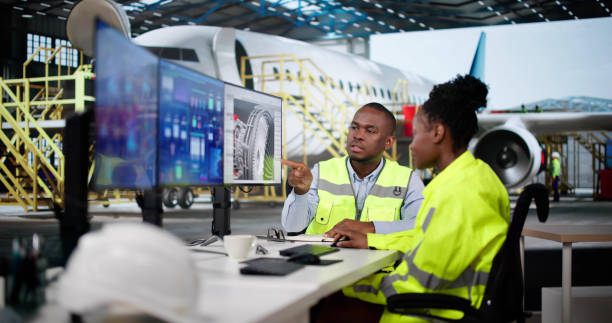 istock Aircraft Repair Technician Checking Aircraft Engine 2193095012