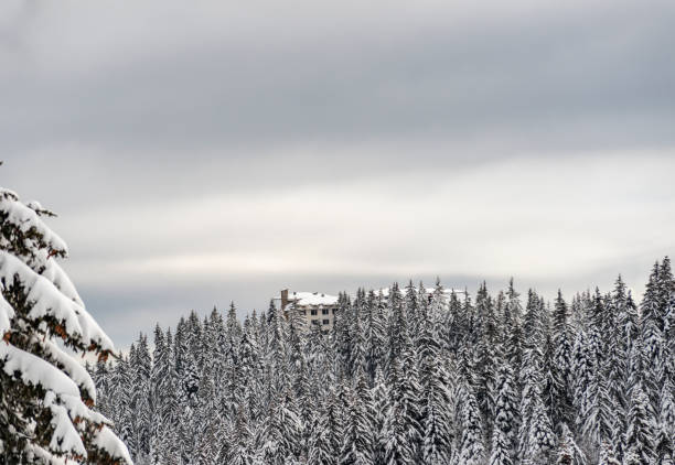 Building on a top of a hill in Rhodope mountains. , Bulgaria, Europe.