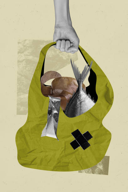 istock Vertical poster collage human arm carry handbag garbage environmental pollution awareness protect nature drawing background 2193103164