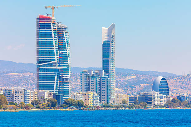 Limassol skyline in Cyprus featuring modern skyscrapers