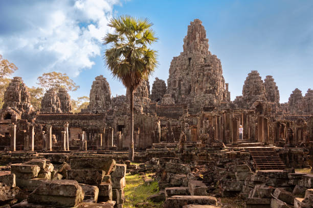 istock Bayon temple, ancient temple ruins in Cambodia 2193107787