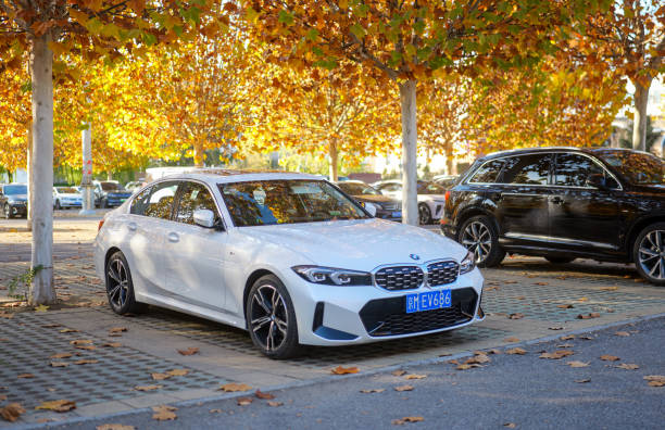 2024.11.22, Beijing, China. White BMW in Parking Lot