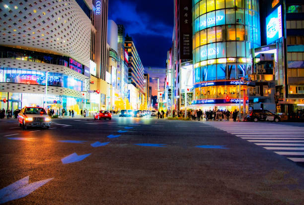 Ginza district in Tokyo, Japan