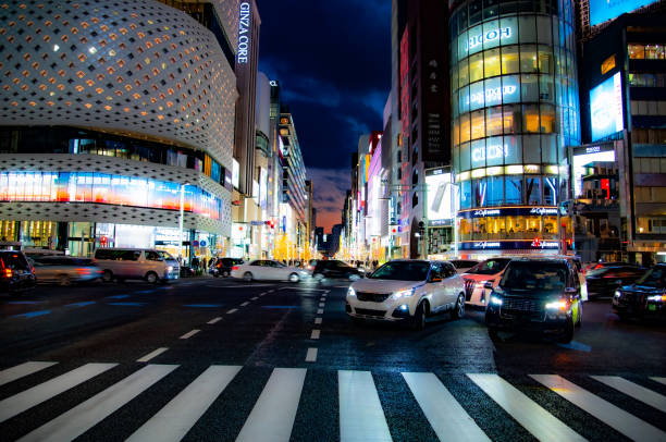 istock Ginza night in Tokyo, Japan 2193112640