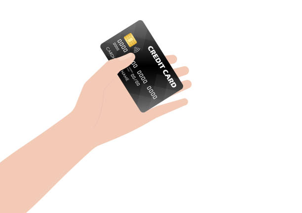 istock Credit Card. Hand Holding Credit Card or Debit Card. Vector Illustration Isolated on White Background. 2193117787