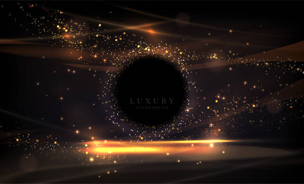 istock A wonderful illustration with a podium and a round frame with shiny tinsel 2193118505