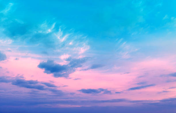 istock Colorful cloudy sky at sunset. Gradient color. Sky texture. Abstract nature background. Horizontal banner 2193120775