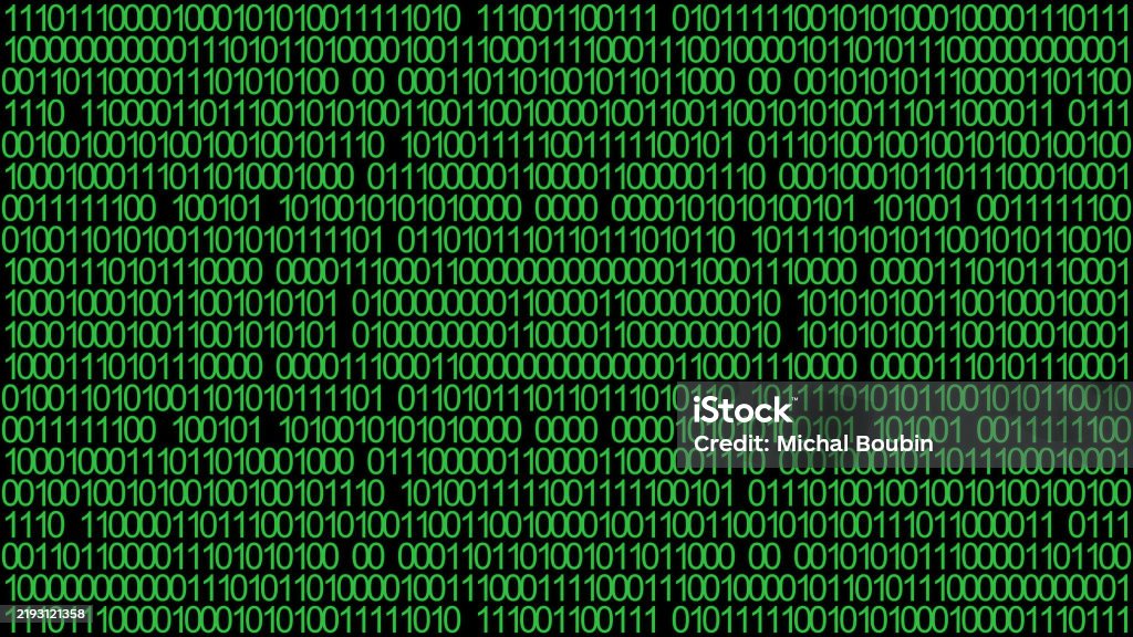 Matrix Code Cyber Theme Binary Code Matrix Digital Background In Green Stock Illustration ...