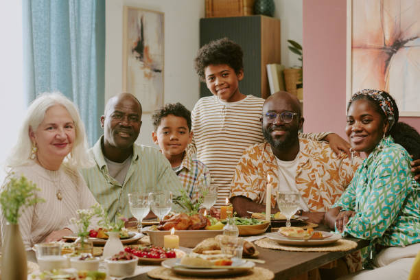 istock Family Portrait at Table in Dining Room 2193126280