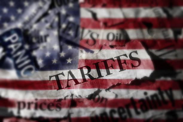istock Tariffs news headlines over an American flag 2193126705