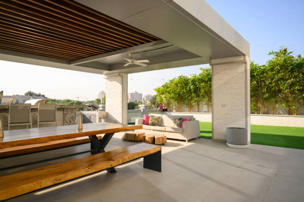 istock Outdoor patio of a luxury villa 2193127796