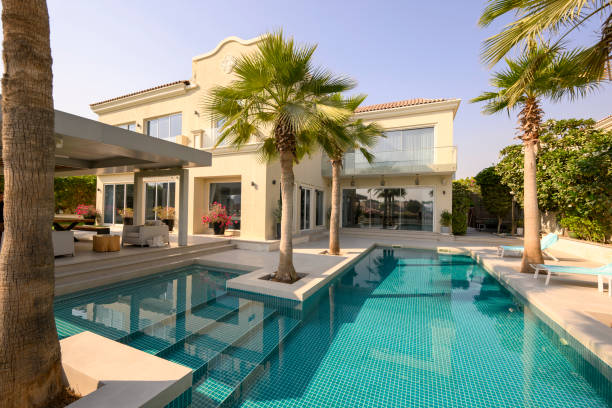 istock Large luxurious villa with swimming pool in Middle East 2193131688