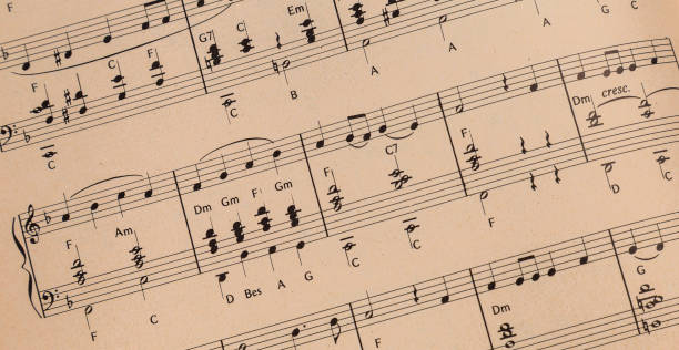 istock Close-up of sheet music page 2193140695