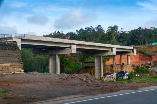 istock Construction of a bridge on a rural road 2193141673