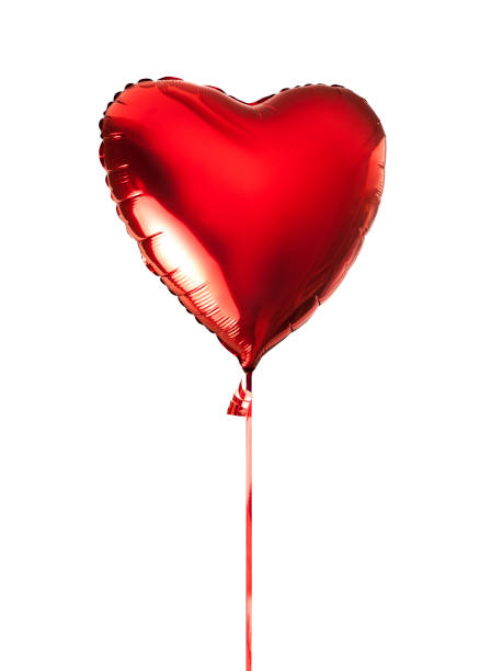 istock Red heart baloon flying isolated on white.Valentine's day decor element. Holiday object. 2193143974