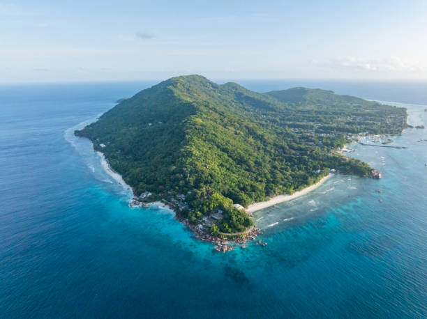 Aerial view of La Digue, Seychelles