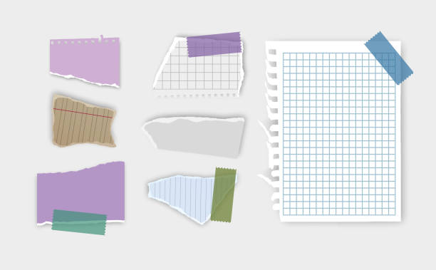 istock Set of torn paper fragments isolated on background 2193153979