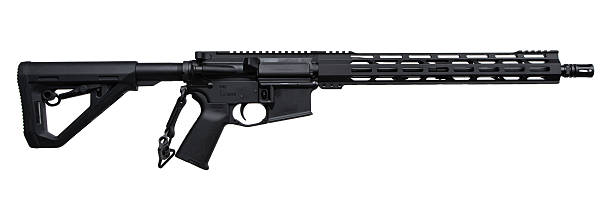 istock This image shows a black semi-automatic rifle with a tactical stock and a long handguard, ideal for sport shooting, hunting, and tactical use. 2193158202
