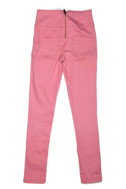 istock Pink women's jeans. Pink women's long trousers. 2193158370