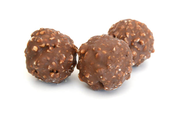 Chocolate candies isolated on white background